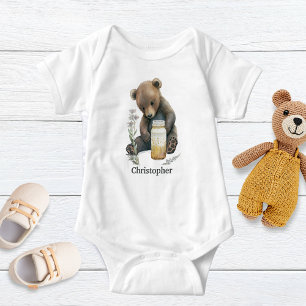 Personalisiertes Babybär-Babyjunge-Geschenk Baby Strampler