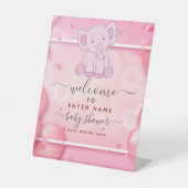 Personalisiertes Babyduschzeichen GIRL Sockelschild (Vorderseite)