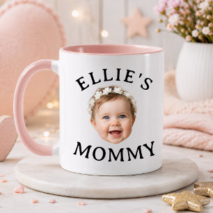 Personalisiertes Babygesicht-Mama-Papa-Fotogeschen Tasse