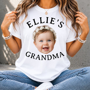 Personalisiertes Babygesicht Oma individuelles Fot T-Shirt