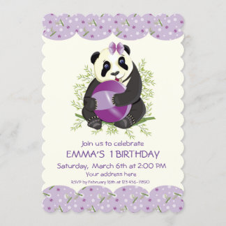 Personalisiertes Babypanda zum Geburtstag Einladung
