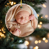 Personalisiertes Baby's 1. Weihnachten mit Foto Keramik Ornament