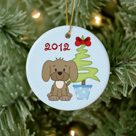 Personalisiertes Baby's 1. Weihnachten Niedlicher Keramik Ornament (Baum)