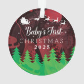 Personalisiertes Baby's First Christmas 2025 Ornament (Rückseite)