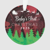Personalisiertes Baby's First Christmas 2025 Ornament (Vorderseite)