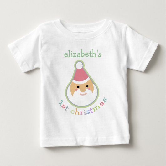 Personalisiertes Baby's First Christmas Baby T-shirt (Vorderseite)