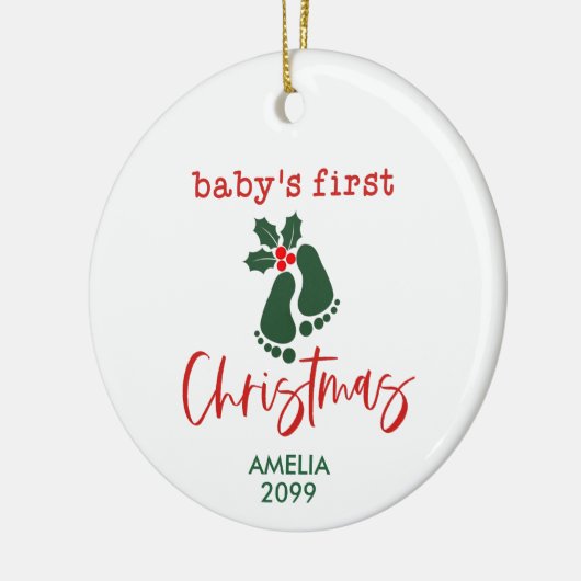 Personalisiertes Baby's First Christmas Bunny Orna Keramik Ornament (Links)