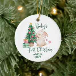 Personalisiertes Baby's First Christmas Bunny Orna Keramik Ornament