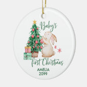 Personalisiertes Baby's First Christmas Bunny Orna Keramik Ornament (Links)