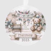 Personalisiertes Baby's First Christmas, CotagesCo Ornament (Vorderseite)