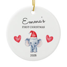 Personalisiertes Baby's First Christmas, Elefanten