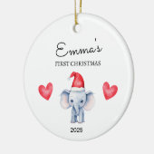 Personalisiertes Baby's First Christmas, Elefanten Keramik Ornament (Links)