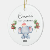 Personalisiertes Baby's First Christmas, Elefanten Keramik Ornament (Links)