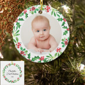 Personalisiertes Baby's First Christmas Foto Keramik Ornament