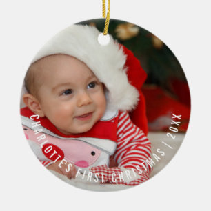 Personalisiertes Baby's First Christmas Foto Keramik Ornament