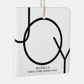 Personalisiertes Baby's First Christmas Foto Keramikornament (Rechts)