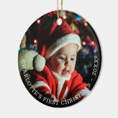 Personalisiertes Baby's First Christmas Foto Templ Keramik Ornament (Links)