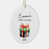 Personalisiertes Baby's First Christmas, Geschenk  Keramik Ornament (Rechts)