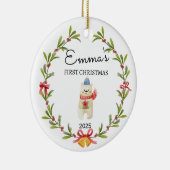 Personalisiertes Baby's First Christmas, Icebear G Keramik Ornament (Rechts)