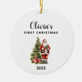 Personalisiertes Baby's First Christmas Keepake Keramik Ornament (Vorne)