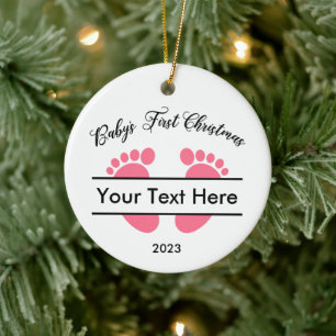 Personalisiertes Baby's First Christmas Keramik Ornament