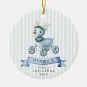 Personalisiertes Baby's First Christmas Keramik Ornament (Vorne)