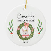 Personalisiertes Baby's First Christmas Keramik Ornament (Vorne)