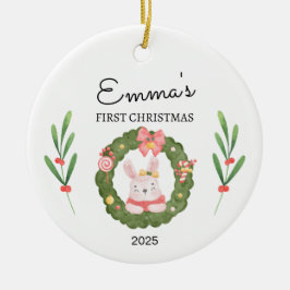 Personalisiertes Baby's First Christmas Keramik Ornament