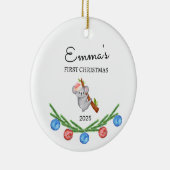 Personalisiertes Baby's First Christmas, Koala Ges Keramik Ornament (Rechts)