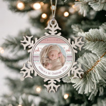 Personalisiertes Baby's First Christmas Pink Renti