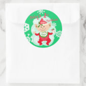 Personalisiertes Baby's First Christmas Runder Aufkleber (Tasche)