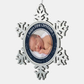 Personalisiertes Baby's First Christmas Schneeflocken Zinn-Ornament (Rechts)