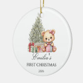 Personalisiertes Baby's First Christmas Teddy Bär Keramik Ornament (Links)