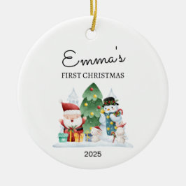 Personalisiertes Baby's First Christmas, Weihnacht Keramik Ornament