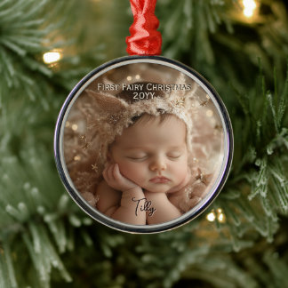 Personalisiertes Baby's First Fairy Weihnachtsgesc Ornament Aus Metall