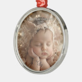 Personalisiertes Baby's First Fairy Weihnachtsgesc Ornament Aus Metall (Links)