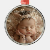 Personalisiertes Baby's First Fairy Weihnachtsgesc Ornament Aus Metall (Vorne)