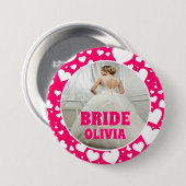 Personalisiertes Bachelorette-Bride-Foto Button (Vorne & Hinten)