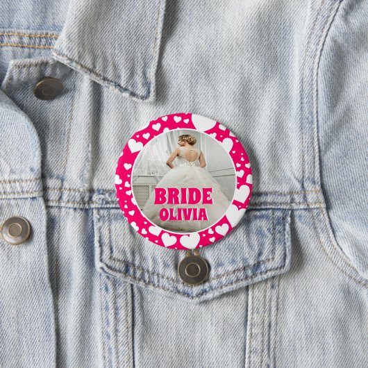 Personalisiertes Bachelorette-Bride-Foto Button (Beispiel)