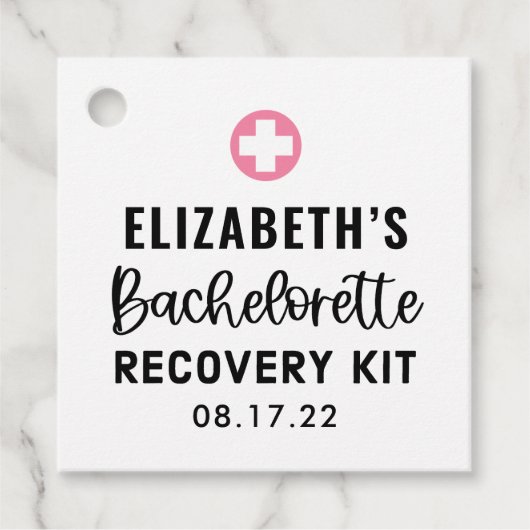Personalisiertes Bachelorette-Erholung-Kit Geschenkanhänger (Vorderseite)