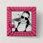 Personalisiertes Bachelorette gerahmtes Foto Button (Vorderseite)