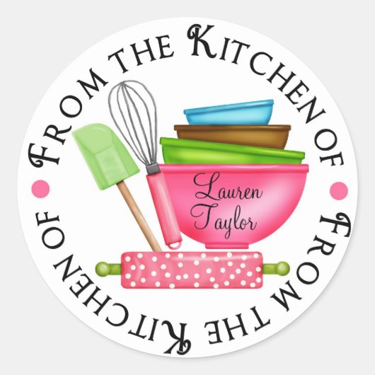 Personalisiertes Backen Kochen Kochen Sticker (Vorderseite)