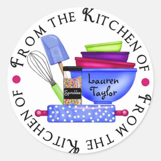 Personalisiertes Backen Kochen Kochen Sticker (Vorderseite)