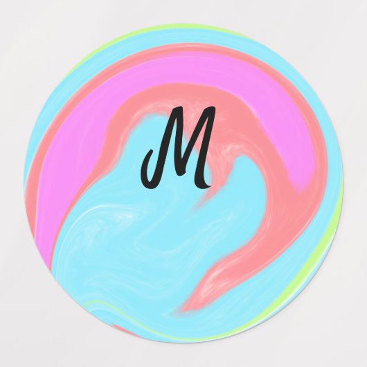 personalisiertes Backen mit einfachem monogramm Lo Etiketten (Design 2)