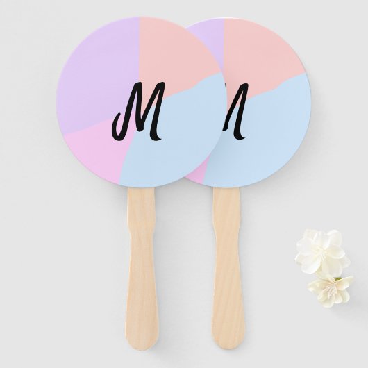 personalisiertes Backen mit einfachem monogramm Lo Fächer (Vorne und Hinten)