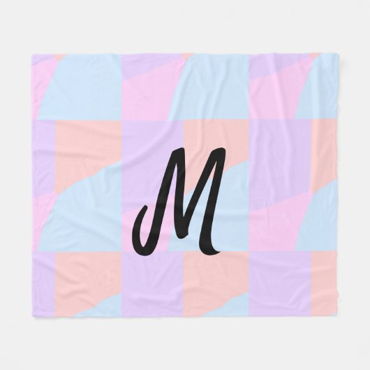 personalisiertes Backen mit einfachem monogramm Lo Fleecedecke (Vorderseite (Horizontal))