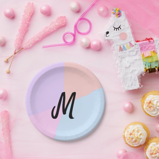 personalisiertes Backen mit einfachem monogramm Lo Pappteller (Party)