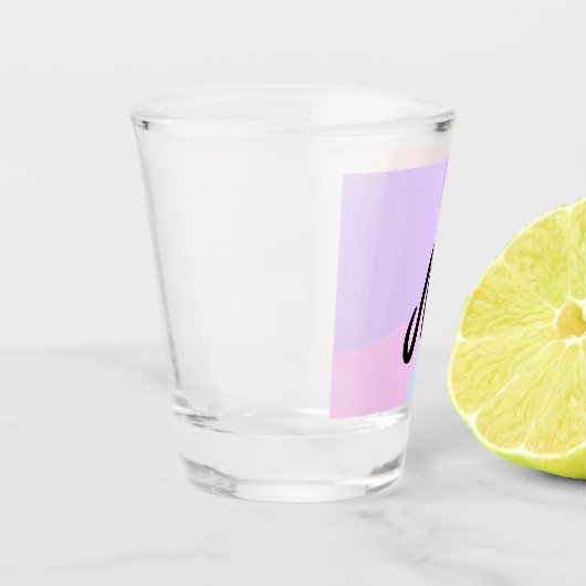 personalisiertes Backen mit einfachem monogramm Lo Schnapsglas (Links)