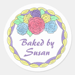 Personalisiertes Backen mit Kuchenklebern Runder Aufkleber