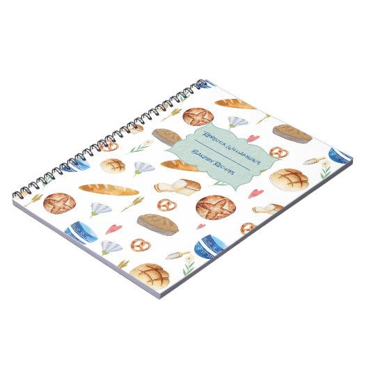 Personalisiertes Bäckereimuster Rezept Buch (Linke Seite)